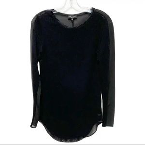 Rag & Bone Ribbed Knit Alpaca Wool Silk Shirt